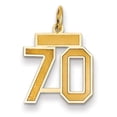 thumbnail image 1 of 14K Yellow Gold Small Satin Number 70 Charm Made In United States lss70, 1 of 2