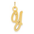 thumbnail image 1 of 14K Yellow Gold Small Script Design Letter Y Initial Charm Pendant, 1 of 2
