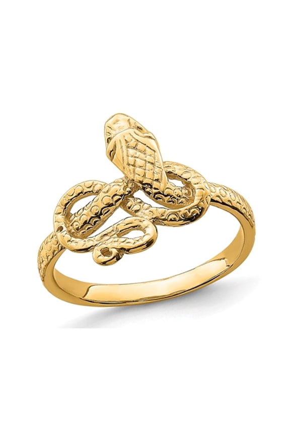 Gem & Harmony 14K Yellow Gold Snake Slither Ring (size 7) for Women