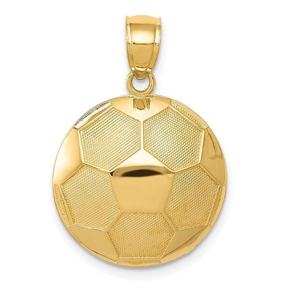 14K Yellow Gold Soccer Ball Pendant