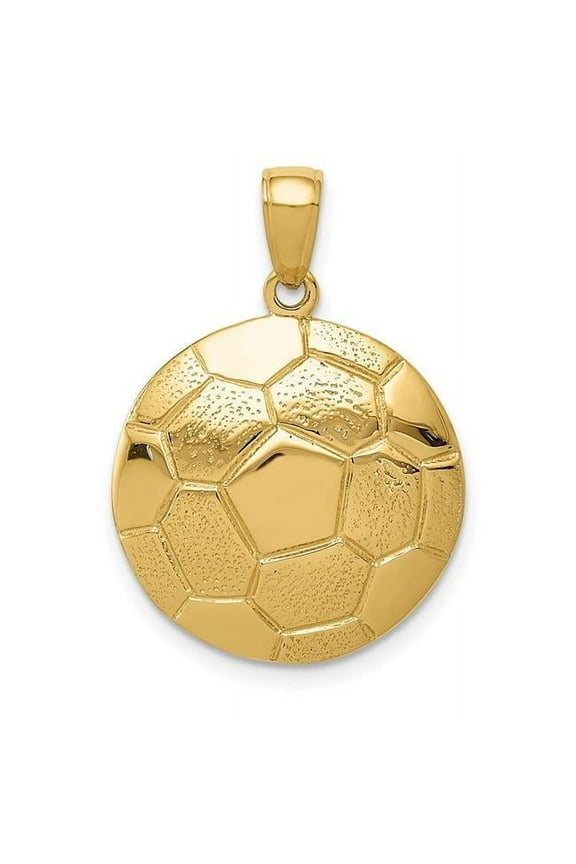 14K Yellow Gold Soccer Ball Pendant