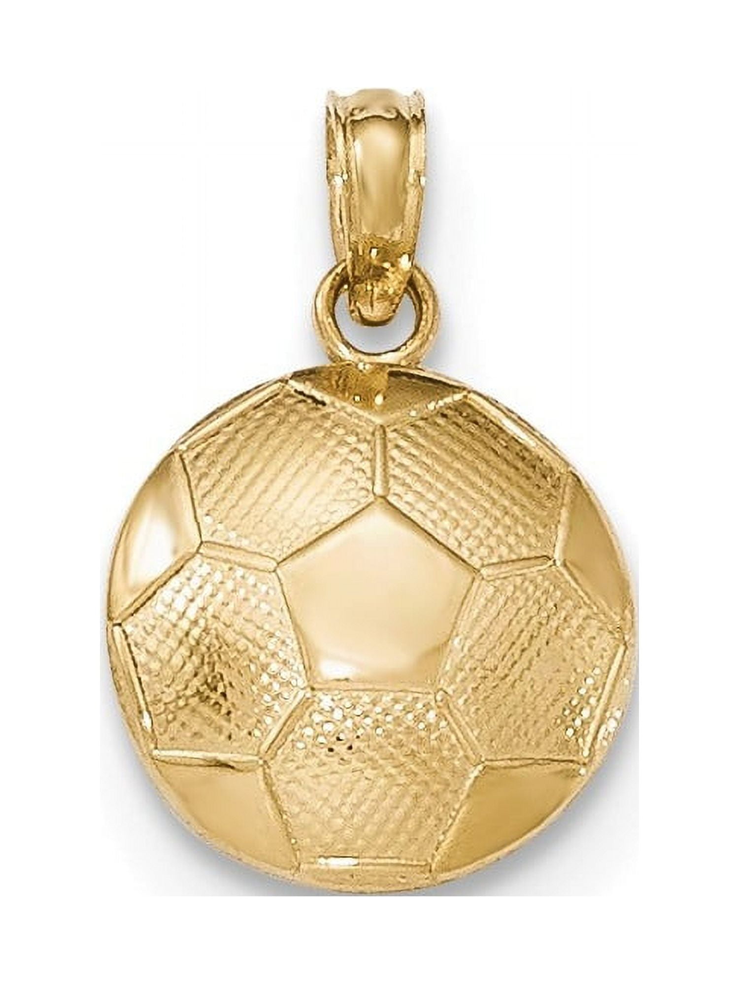 14K Yellow Gold Soccer Ball Pendant Walmart