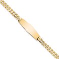 thumbnail image 1 of 14K Yellow Gold Soft Diamond Shape Flat Curb Link Id Bracelet (8 X 9.3) Made In United States lid74c-8, 1 of 5