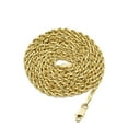 thumbnail image 1 of 14K Yellow Gold Solid Diamond Cut Rope Chain Necklace (3mm, 24"), 1 of 6