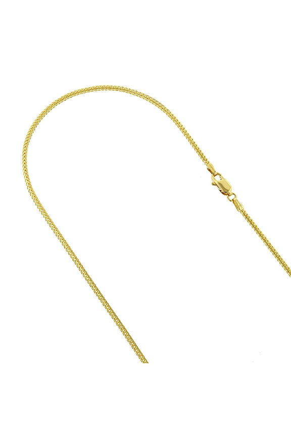 14K Yellow Gold Solid Franco Chain 1.8mm Wide Necklace with Lobster Clasp 24 inches long