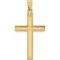 thumbnail image 1 of 14K Yellow Gold Solid Laser Etched Cross Pendant (36 X 19) Made In United States xr108, 1 of 6