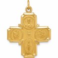 thumbnail image 1 of 14K Yellow Gold Solid Polished/Satin Medium 4-Way Medal (31 X 23.5) Made In United States -Jewelry By Sweet Pea, 1 of 8