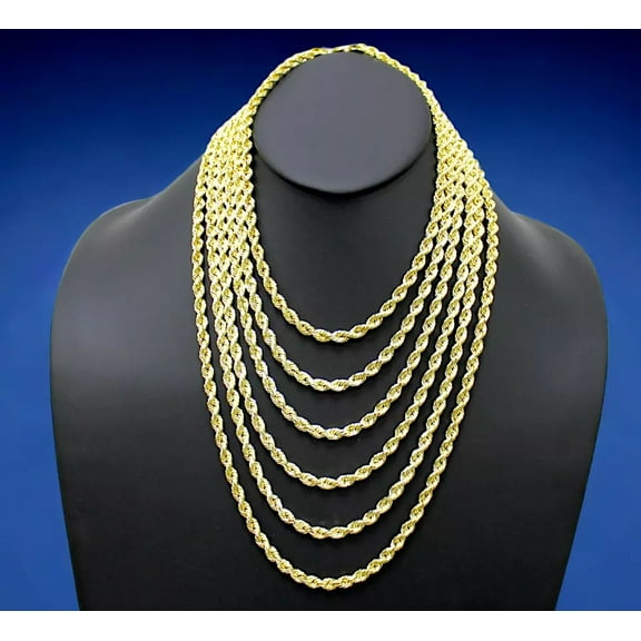 14K Yellow Gold Solid Rope Chain | MADE IN ITALY | 1.5mm | 26 Inches |