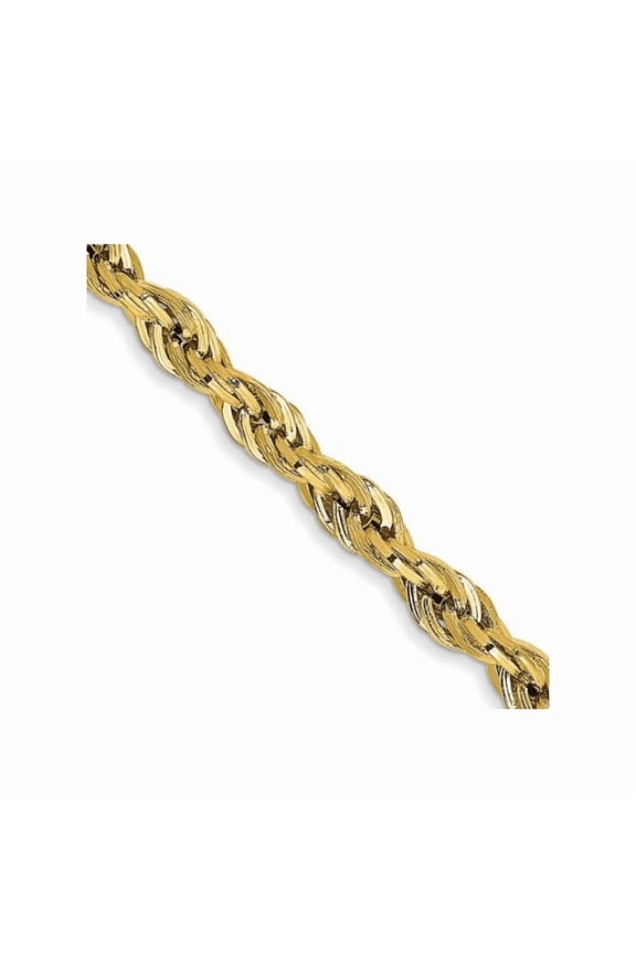 14K Yellow Gold Solid Rope Chain Necklace Diamond Cut Real Men Women Jewelry| 3 mm | 26 Inches | MADE IN ITALY
