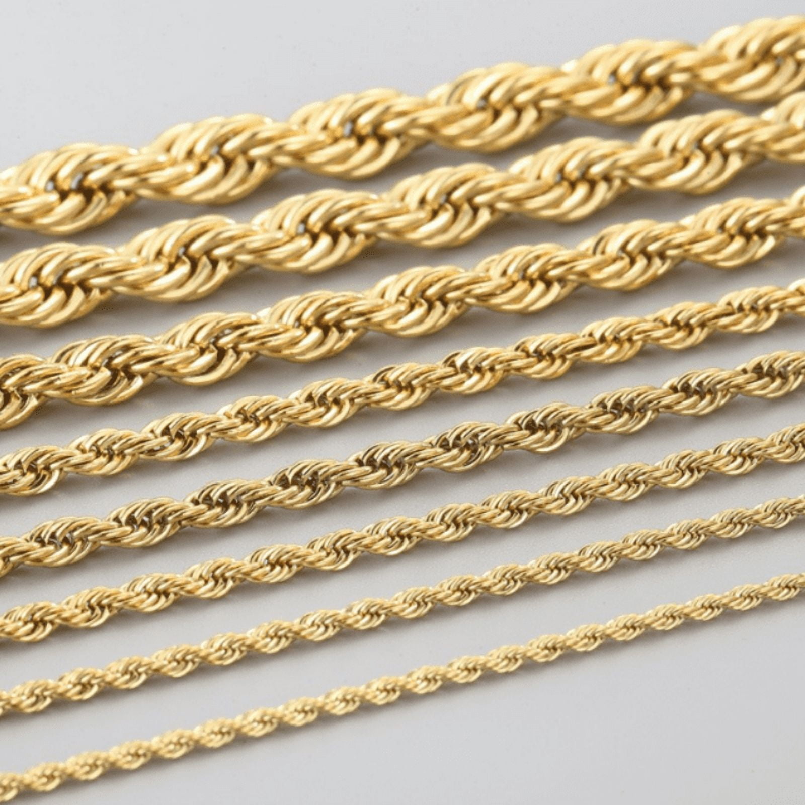 14K Yellow Gold Solid Rope Chain Necklace Diamond Cut Real Men Women Jewelry| 6mm | 20 Inches | MADE IN ITALY