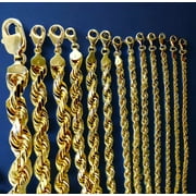 AMY JEWELRY 14K Yellow Gold Solid Rope Chain Necklace Diamond Cut Real Men Women Jewelry 7.9g | 2.0mm | 20 Inches | MADE IN ITALY