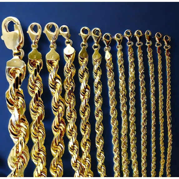Real Yellow Gold Chain 14K 20 Inches 3 mm MADE IN ITALY