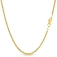 thumbnail image 1 of 14K Yellow Gold Solid Wheat 1.5mm Chain, FREE Microfiber Cloth, Round Braided Spiga Link Mens Womens Necklace, Giorgio Bergamo 18, 1 of 7
