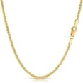 thumbnail image 1 of 14K Yellow Gold Solid Wheat 2mm Chain, FREE Microfiber Cloth, Round Braided Spiga Link Mens Womens Necklace, Giorgio Bergamo 16, 1 of 7