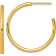 thumbnail image 1 of 14K Yellow Gold Sparkling, Polished, Romantic 30 Mm Polished 2.0 X 30Mm Tube C-Hoop Post Earrings, 1 of 3