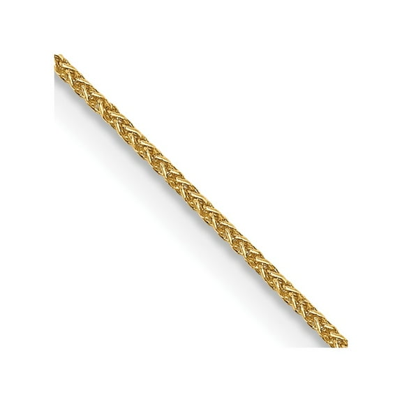 14K Yellow Gold Spiga Wheat Chain Necklace 14 inch .85 mm with Lobster Clasp 0.85