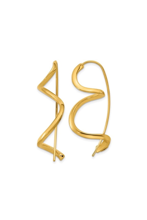 Gem & Harmony 14K Yellow Gold Spiral Threader Dangle Earrings for Women