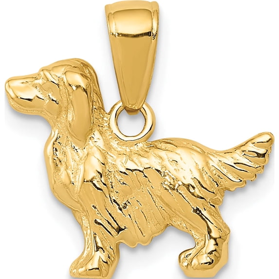 14K Yellow Gold Springer Spaniel Dog Pendant (15 X 16) Made In Peru c3512