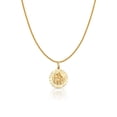 thumbnail image 1 of 14K Yellow Gold St. Christopher Protect Us Charm Pendant with 1.1mm Wheat Chain Necklace - 16", 1 of 4