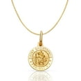 thumbnail image 1 of 14K Yellow Gold St. Christopher Protect Us Religious Charm Pendant with 0.6mm Box Chain Necklace - 20", 1 of 4
