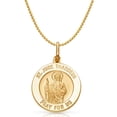 thumbnail image 1 of 14K Yellow Gold St. Jude Thaddeus Pray For Us Charm Pendant with 1.4mm Flat Open Wheat Chain Necklace - 18", 1 of 6