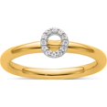 thumbnail image 1 of 14K Yellow Gold Stackable Diamond Initial O Ringsize 7 - Jbsp, 1 of 5
