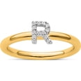 thumbnail image 1 of 14K Yellow Gold Stackable Diamond Initial R Ringsize 7 - Jbsp, 1 of 5