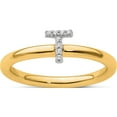 thumbnail image 1 of 14K Yellow Gold Stackable Diamond Initial T Ringsize 7 - Jbsp, 1 of 5