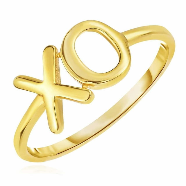 14K Yellow Gold Stackable XO Ring