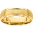 thumbnail image 1 of 14K Yellow Gold Standard Comfort Fit Brush Satin Fancy Band (Size 8) Made In United States yb109s-8, 1 of 5