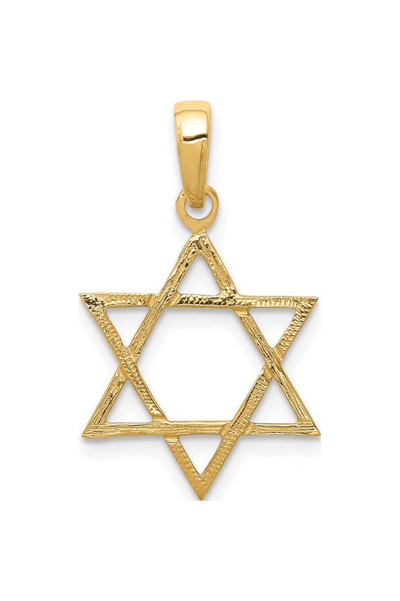 14K Yellow Gold Star of David Pendant