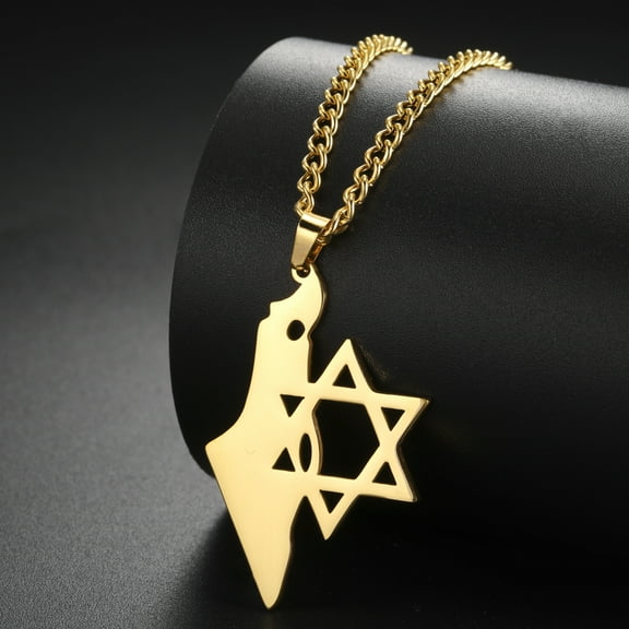 14K Yellow Gold Star of David Pendant Hexagram Necklace for Men and Women Fashionable and Versatile Lucky Amulet Jewelry Gift