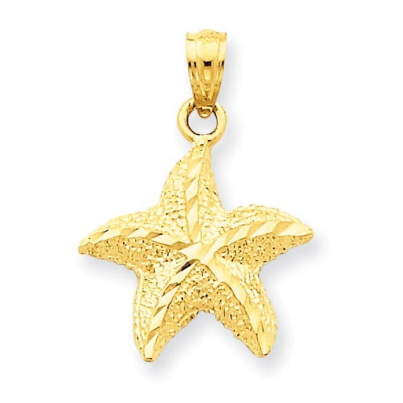 14K Yellow Gold Starfish Pendant (23 X 16) Made In United States k2954