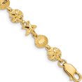 thumbnail image 1 of 14K Yellow Gold Starfish, Sand Dollar And Shell Bracelet (7 X 7) Made In United States fb1269-7, 1 of 5