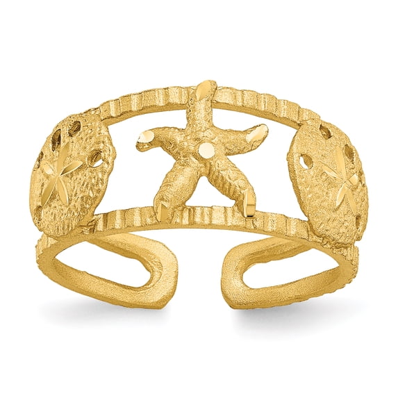 14K Yellow Gold Starfish Toe Ring