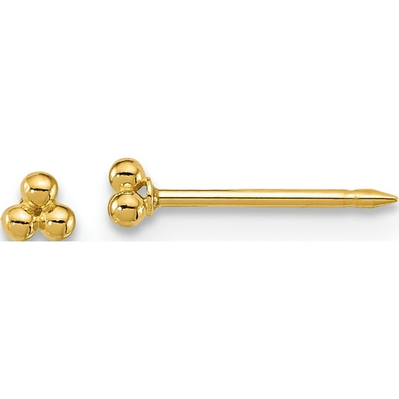 Jewelry by Sweet Pea 14K Yellow Gold Inverness 14K Polished 3mm Triple Ball Post Piercing Earrings