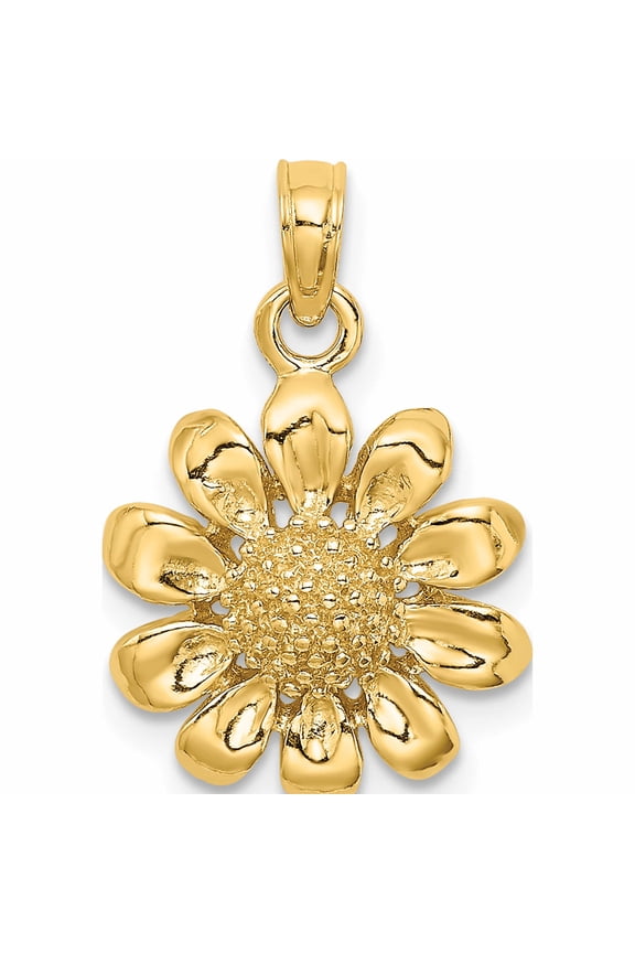 14K Yellow Gold Sunflower Charm