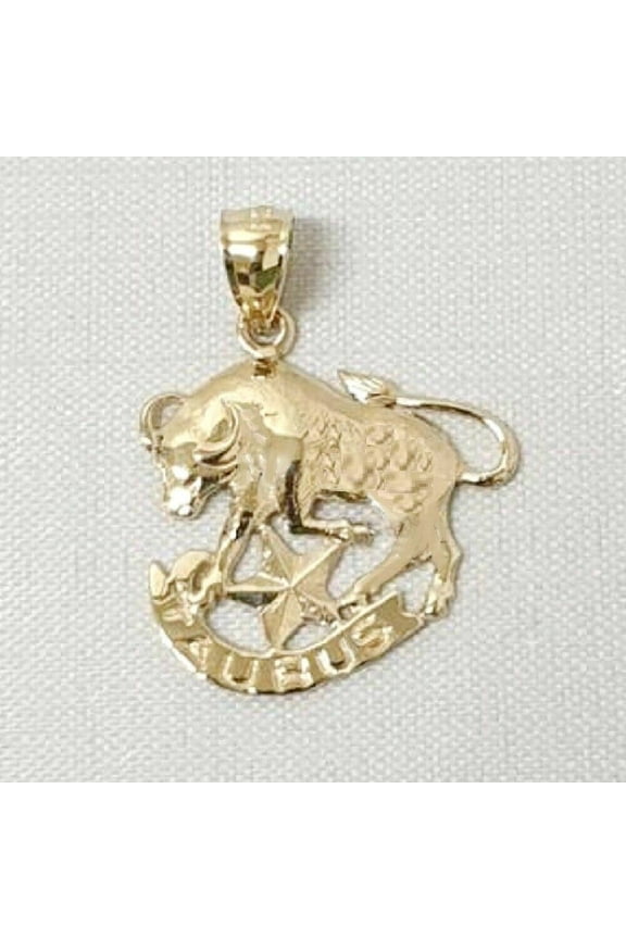 14K Yellow Gold Taurus Bull (04.20-05.20) Zodiac Pendant