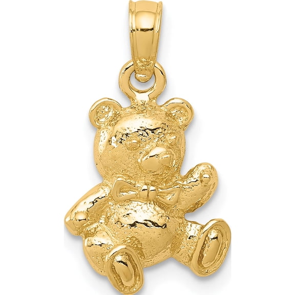 14K Yellow Gold Teddy Bear Charm (17 X 1) Made In Peru d1725
