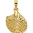 thumbnail image 1 of 14K Yellow Gold Textured Clam Shell Charm (24 X 15.9) Made In United States k7534, 1 of 5