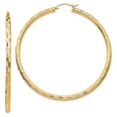 thumbnail image 1 of 14K Yellow Gold Textured Hoop Earrings, 1 of 6