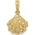 thumbnail image 1 of 14K Yellow Gold Textured Oyster Shell Charm (17 X 12.6) Made In United States k7654, 1 of 5