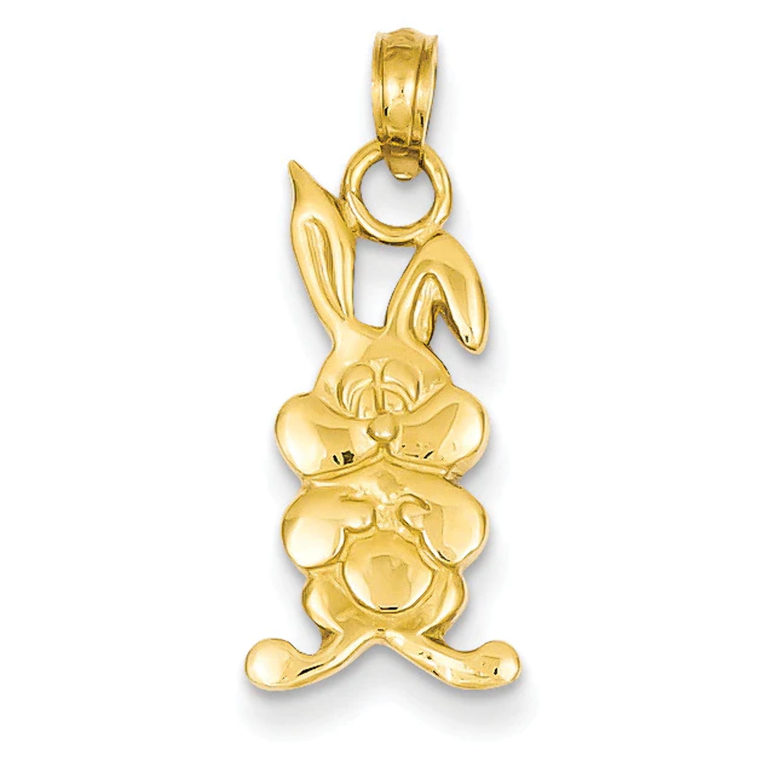 14K Gold Rabbit Necklace With Natural Jade - Chinese Zodiac Jewelry Gift For Women