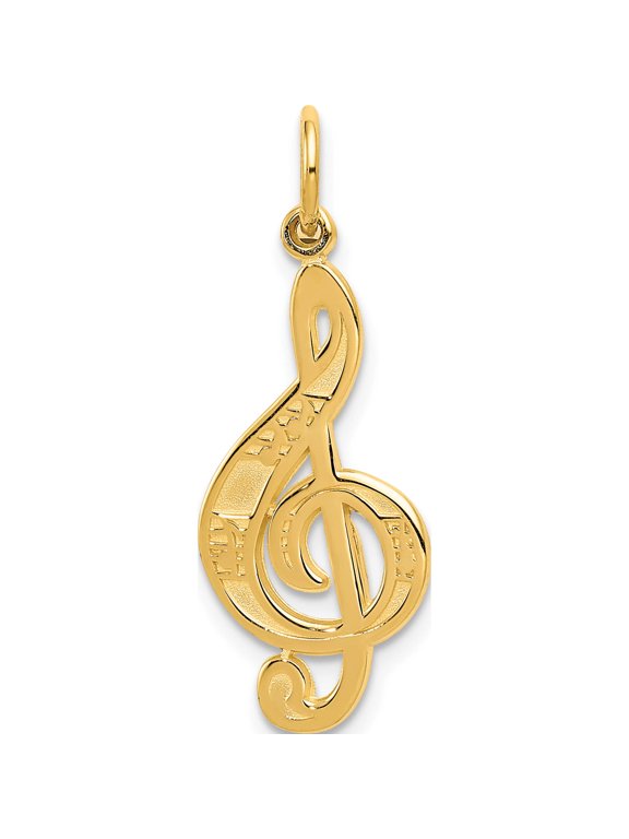 14K Yellow Gold Treble Clef Charm