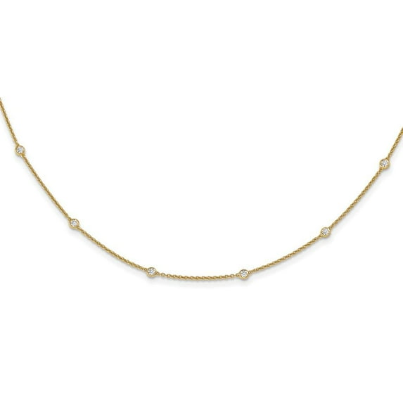 True Origin 14k 1/2 carat Lab Grown Diamond VS DEF Eighteen Station 18 inch Necklace