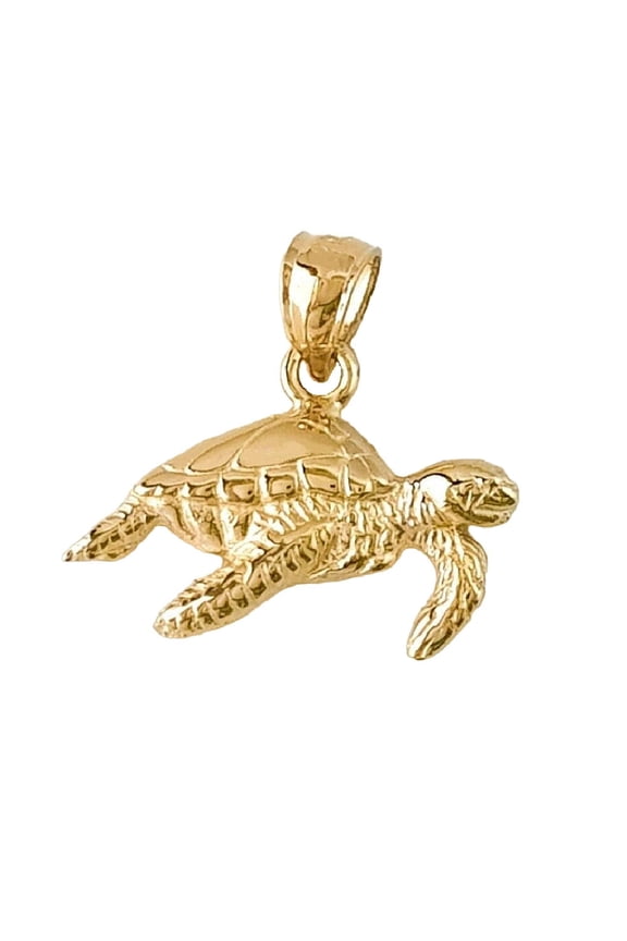 14K Yellow Gold Turtle Pendant