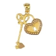 thumbnail image 1 of 14K Yellow Gold Two Tone Heart Locket with Key Pendant, 1 of 4