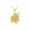 thumbnail image 1 of 14K Yellow Gold Unicorn Head Charm Pendant Necklace with Chain, 1 of 5