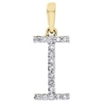 thumbnail image 1 of 14K Yellow Gold Unisex Diamond Initial Pendant Block Font Letters 0.12 Ct. | I, 1 of 3