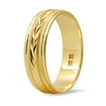 thumbnail image 1 of 14K Yellow Gold V-Pattern Solid Gold 6mm Unisex Wedding Band, 1 of 5